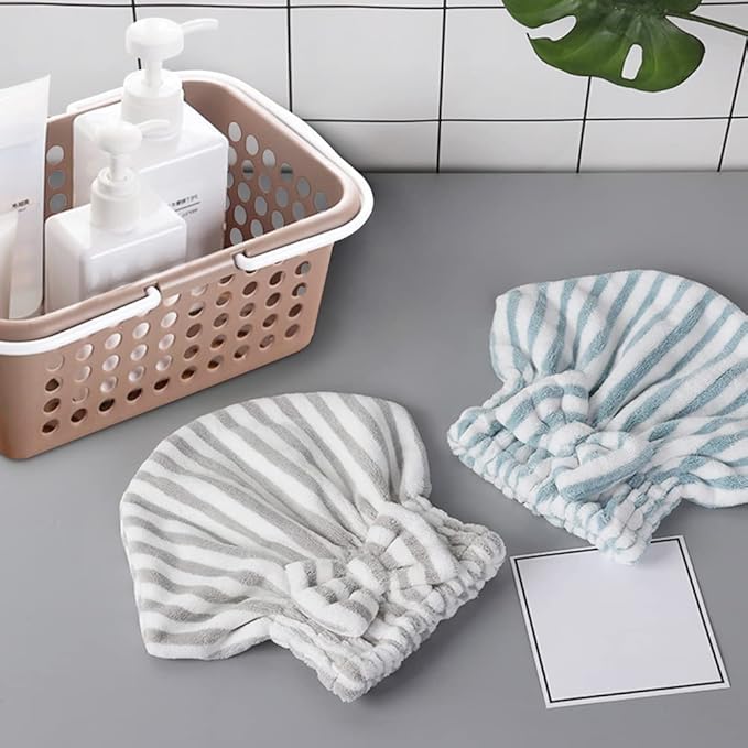 Microfiber Hair Towel Cap, Soft Absorbent Quick Drying Cap - Image 4
