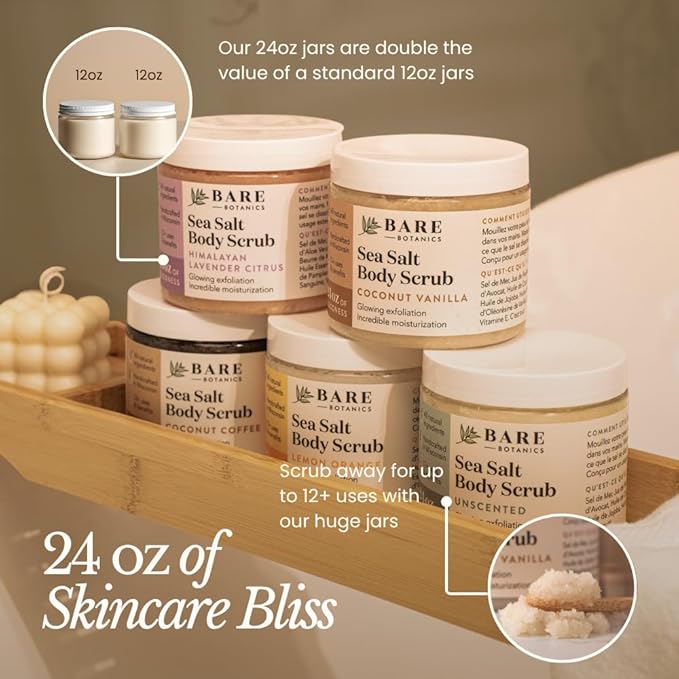 Bare Botanics Lavender Tea Tree Body Scrub 24oz | Made in Madison, WI | All - Image 4