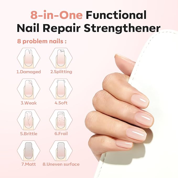 modelones Nail Strengthener and Growth Jelly Nude Pink Nail Polish Nail - Image 2