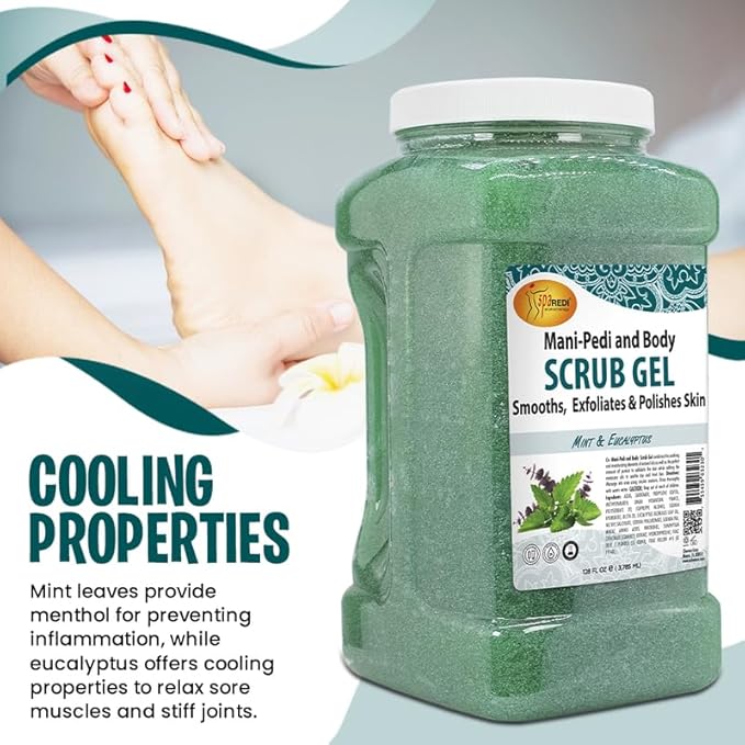 SPA REDI - Exfoliating Scrub Pumice Gel, Mint and Eucalyptus, 128 Oz - Manicure - Image 7