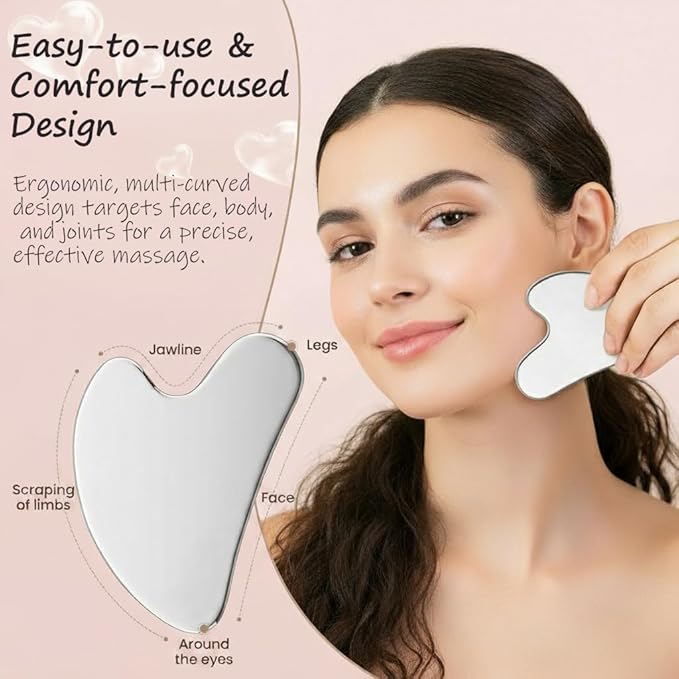 Gua Sha Facial Tools Capable of Facial Sculpting Big Size, 304L Stainless Steel - Image 4