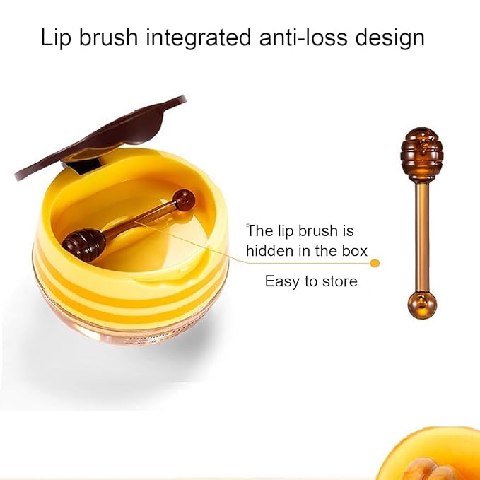 2 PCS Bee Lip Balm Honey Pot, Honey Propolis Lip Mask Moisturizing Moisture - Image 2
