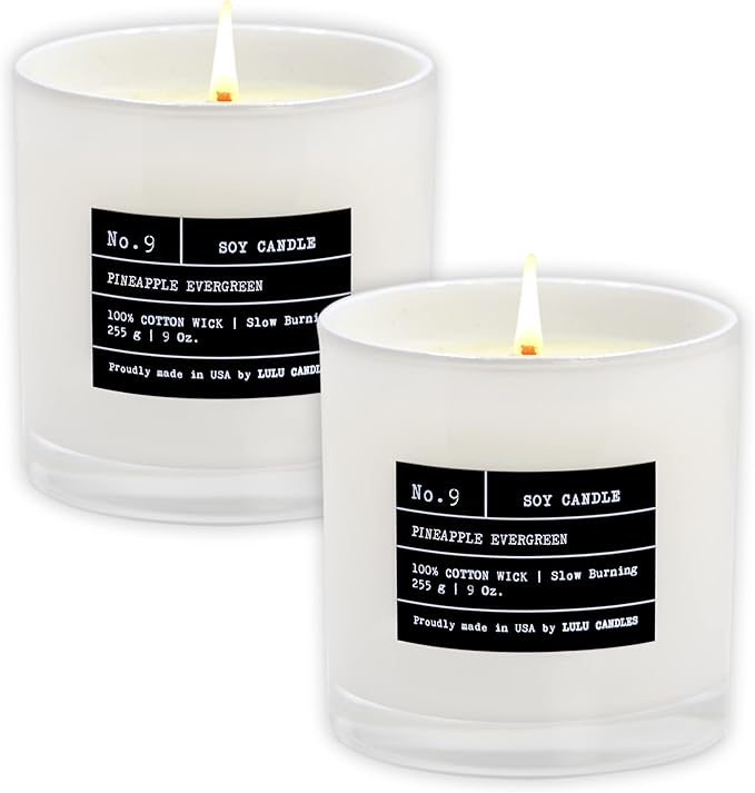 Lulu Candles | Pineapple Evergreen | Luxury Scented Soy Jar Candle | Hand by LULUCANDLES