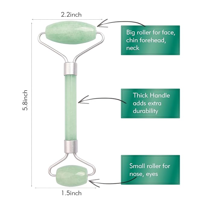 Jade Roller for Face Dpolla Dual-Sided Facial Massager - Image 4
