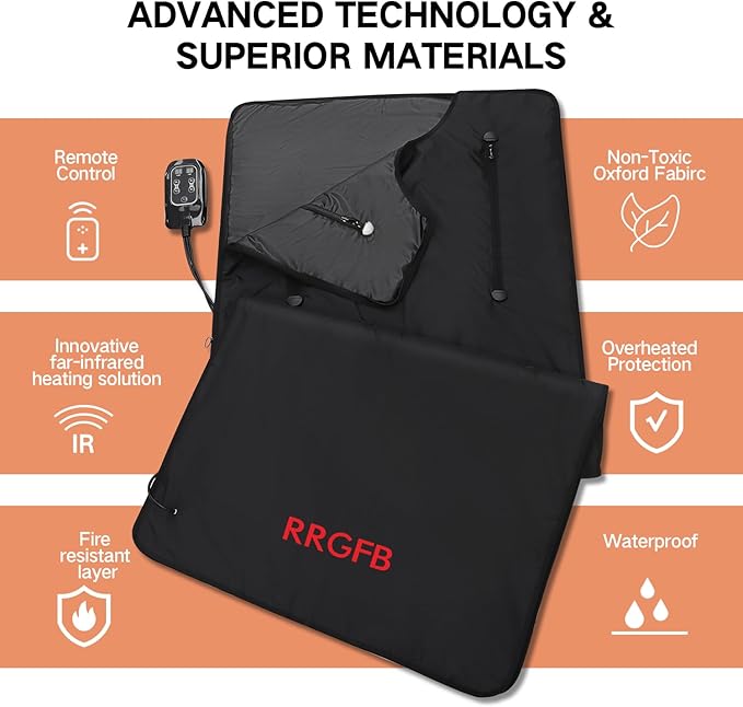 Portable Infrared Sauna Blanket, Detox & Relaxation at Home, Adjustable Timer - Image 4