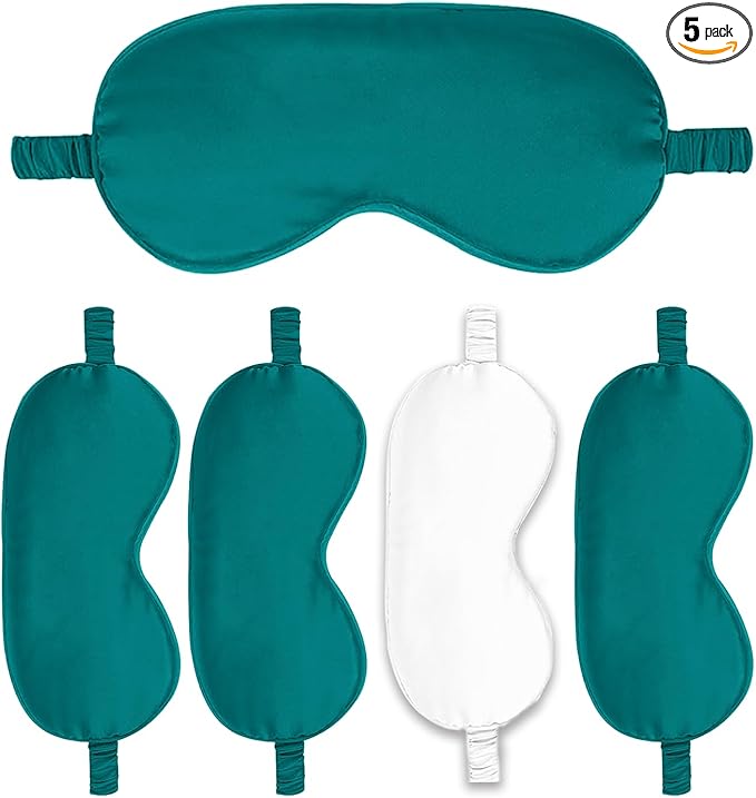 Sleep Masks 5PACK Silk Eyes Cover Satin Eye Mask Silky Blackout Soft Blindfold by WJingYiJia