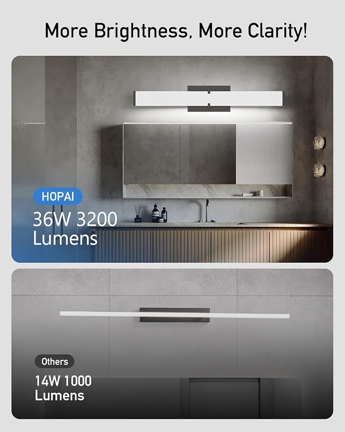 Modern Bathroom Light Fixtures Over Mirror, 32 Inch Dimmable Vanity Lights - Image 5
