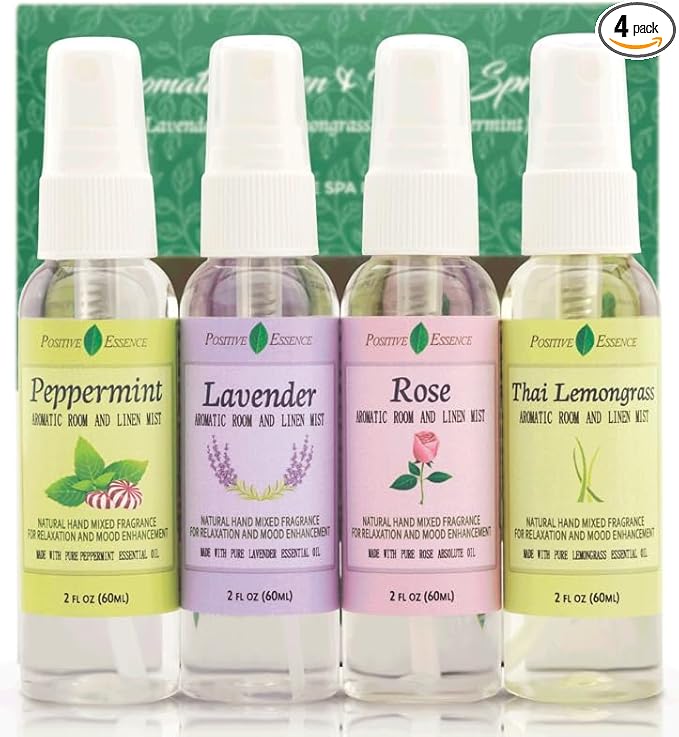 Linen and Room Spray Gift Set, Natural Air Freshener Made by PositiveEssence