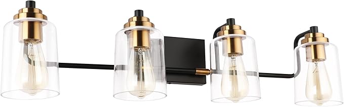 SOLFART Vintage 4 Light Bathroom Vanity Light Bathroom Light Fixtures Over by SOLFART