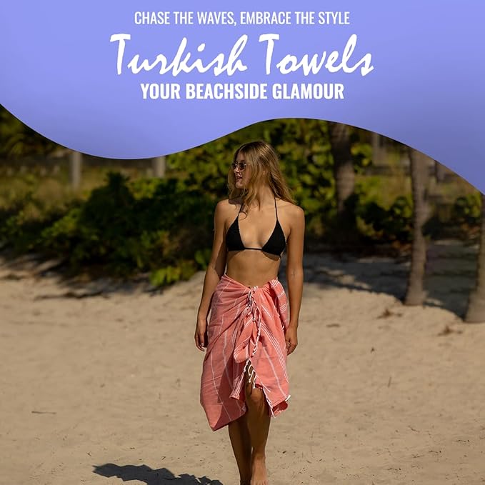 Beach Towel 100% Cotton Turkish Beach Towel Adult 38x70 Inch Pre-washed - Image 5