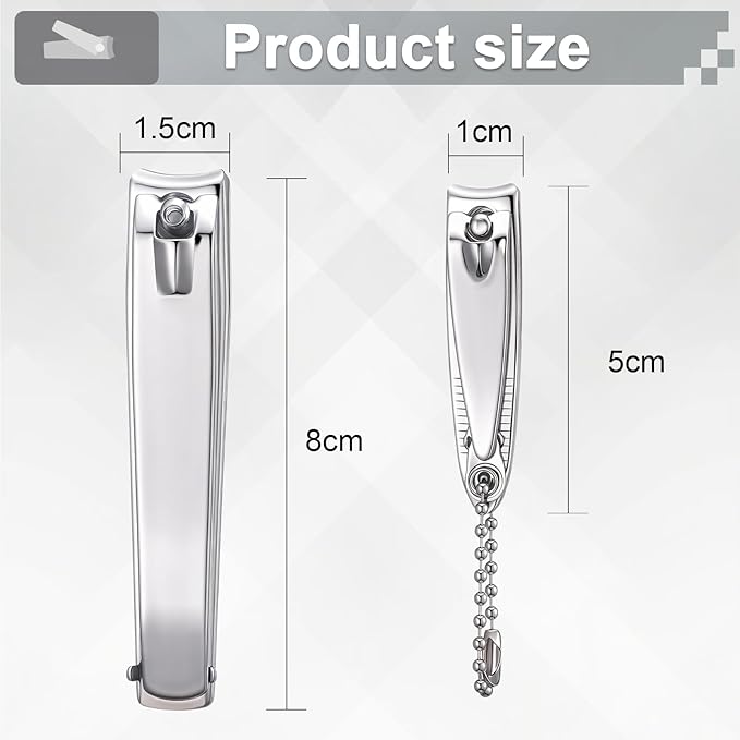 Bememo 24 Pcs Stainless Nail Clippers Set 2 Sizes Fingernail and Toenail - Image 2