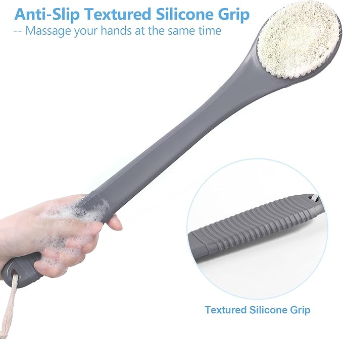 17-Inch Back Scrubber for Shower, Anti-Slip Exfoliating Body Brush for Bath - Image 2