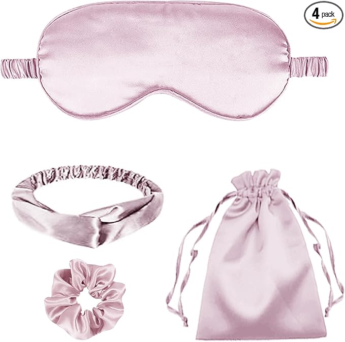 4Pcs Silk Sleep Masks Satin Eye Mask Silky Eyes Cover Blindfold Eyeshade by WJingYiJia