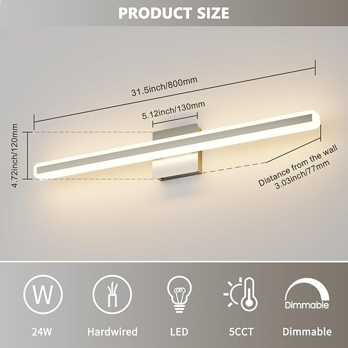 JUSHENG Brushed Nickel Vanity Lights - Image 6