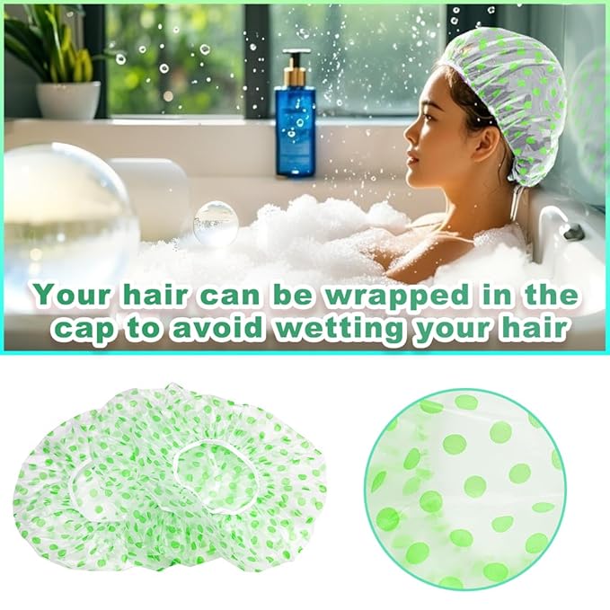 18 Pack Shower Caps for Women, Waterproof Reusable & Disposable Adjustable Bath - Image 5