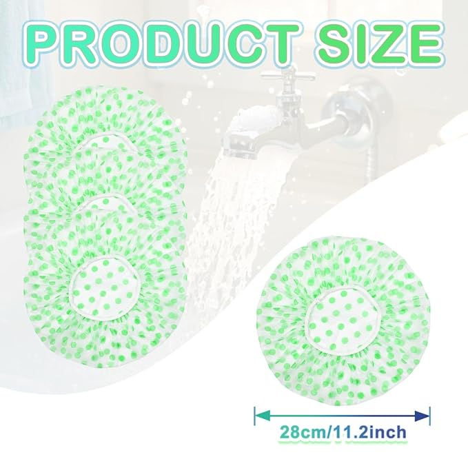 18 Pack Shower Caps for Women, Waterproof Reusable & Disposable Adjustable Bath - Image 2