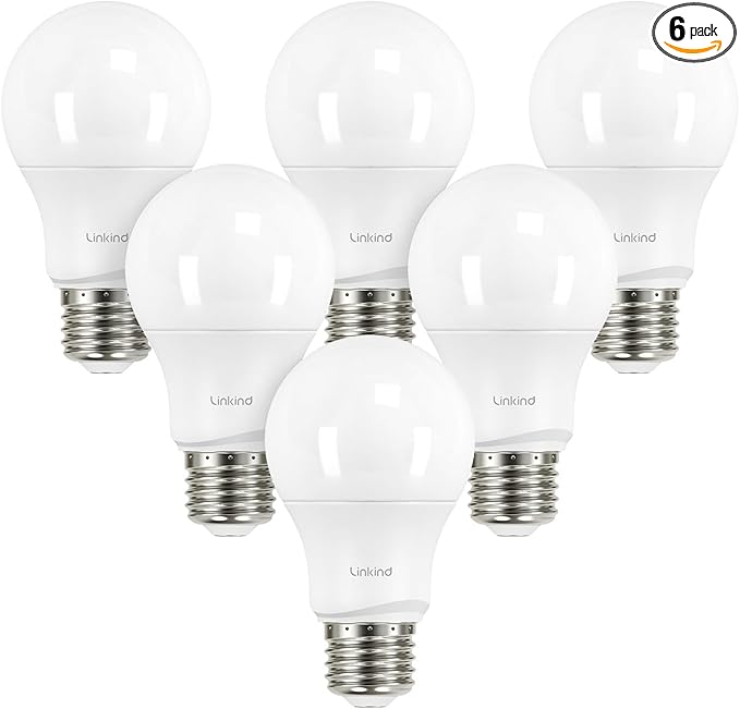 Linkind A19 LED Light Bulbs Dimmable, 40W Equivalent, E26 Base, 5000K Daylight by Linkind