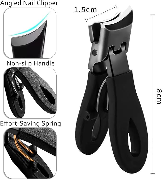 Toenail Clippers for Thick Toenails for Seniors Angled Head Large Toe Nail - Image 3