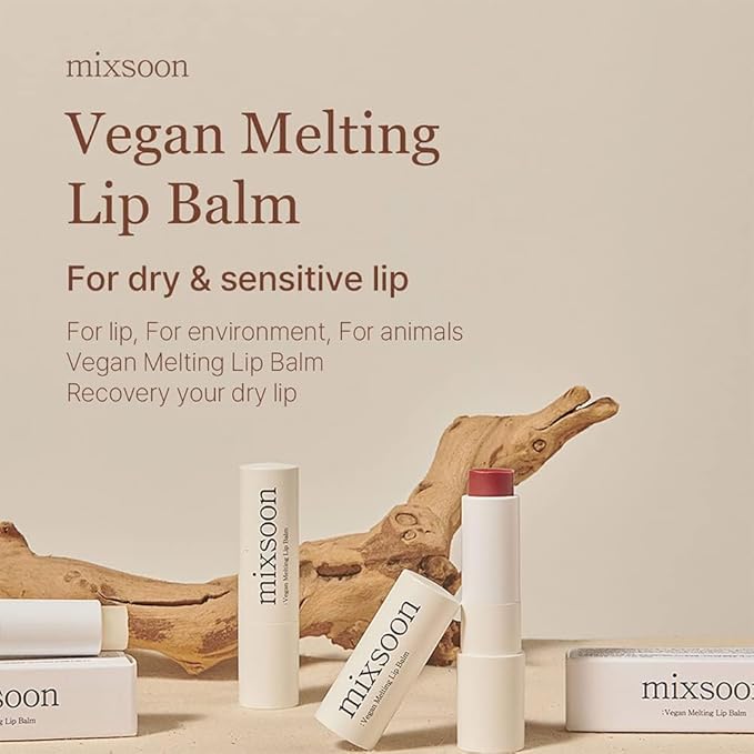 mixsoon Vegan Melting Lip Balm -Shea Butter Moisturizing and Softening Chapped - Image 4
