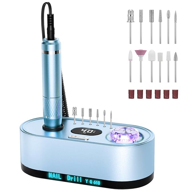 JOSGLOI Electric Nail Drill Professional: 40000RPM Electric Nail File Kit E by JOSGLOI