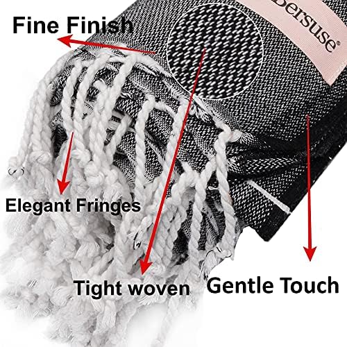 Bersuse Towels Anatolia XL Beach Blanket Throw Blanket Turkish Towel 100% - Image 5