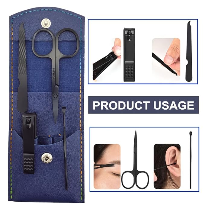 Manicure Set, Professional Men/Women Nail Clippers Kit 4PCS， Stainless Steel - Image 3