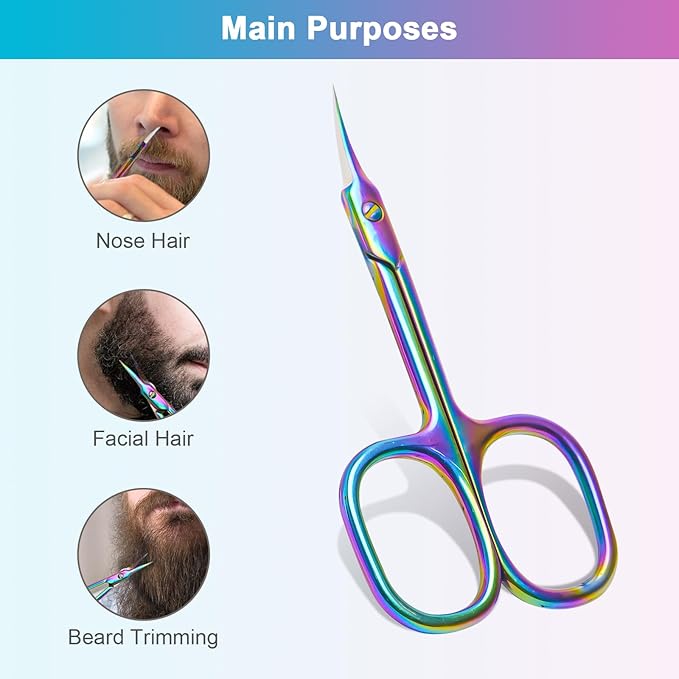 Lermende Cuticle Scissors Extra Fine Curved, Portable Stainless Steel Manicure - Image 6