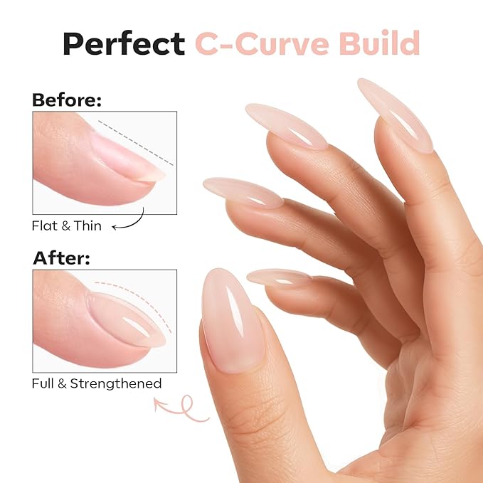 modelones Nude Builder Nail Gel Top Coat, 15 ML No Wipe Ultra Gloss Jelly Gel - Image 2