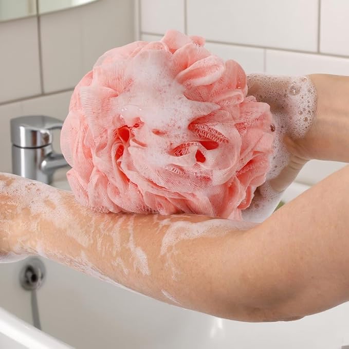 BTYMS 75g/Pc Large Loofah Bath Sponge, XL Exfoliating Puffs Shower Scrunchies - Image 3