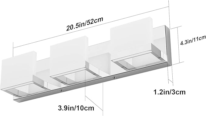Tipace Modern 3 Lights LED Vanity Light - Image 5