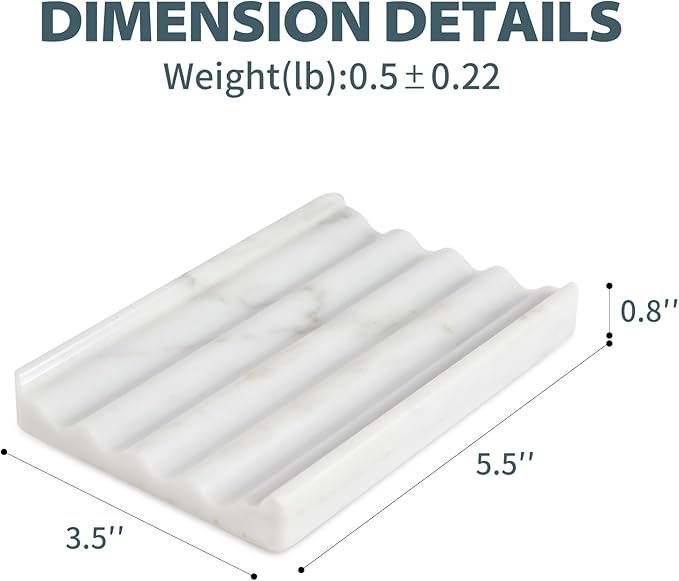 2 Pcs Soap Holder for Bathroom, Marble Soap Dish for Kitchen Countertop - Image 5