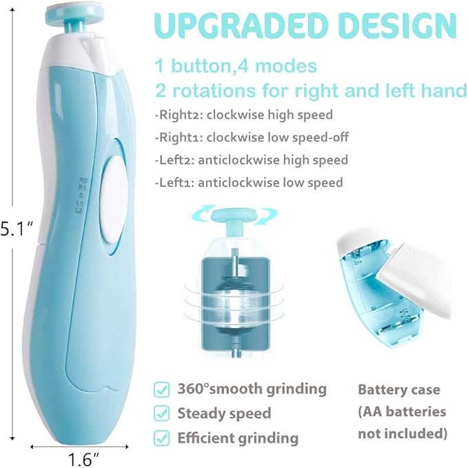 Baby Nail Trimmer Electric Nail File Baby Nail Clippers, 20 in 1 Safe Nail - Image 3