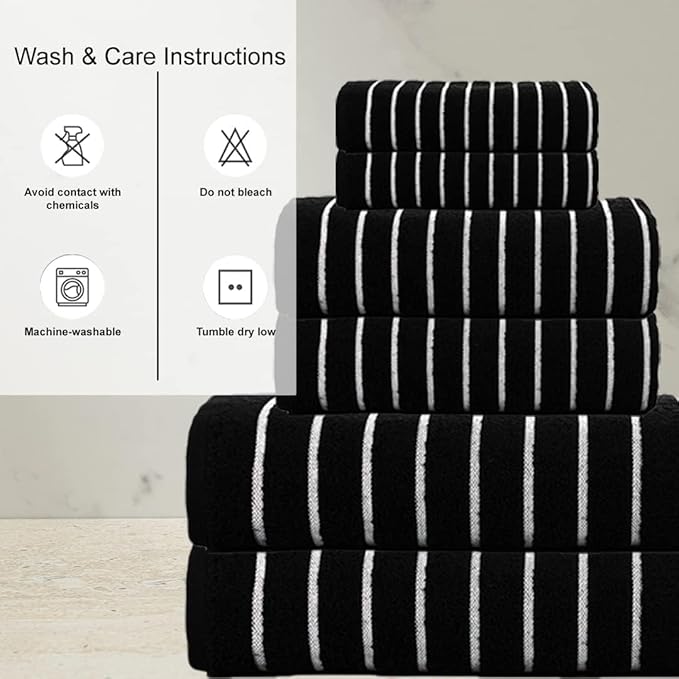 CASA COPENHAGEN Ecstatic 6Pcs 100% Egyptian Cotton Large Designer Towels Gift - Image 6
