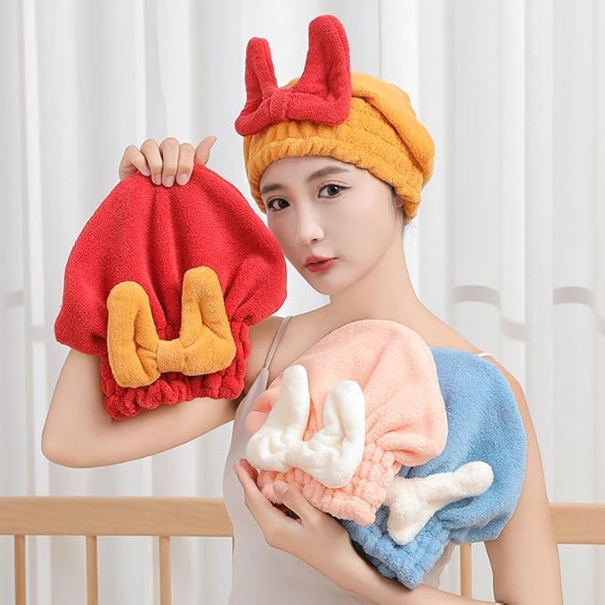 4Pcs Microfiber Hair Drying Cap, Ultra Absorbent Hair Towel Wrap Turban - Image 8
