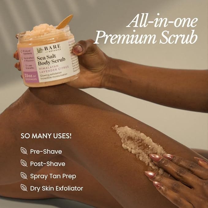 Bare Botanics Bergamot Mint Body Scrub 24oz | Made in Madison, WI | All Natural - Image 3
