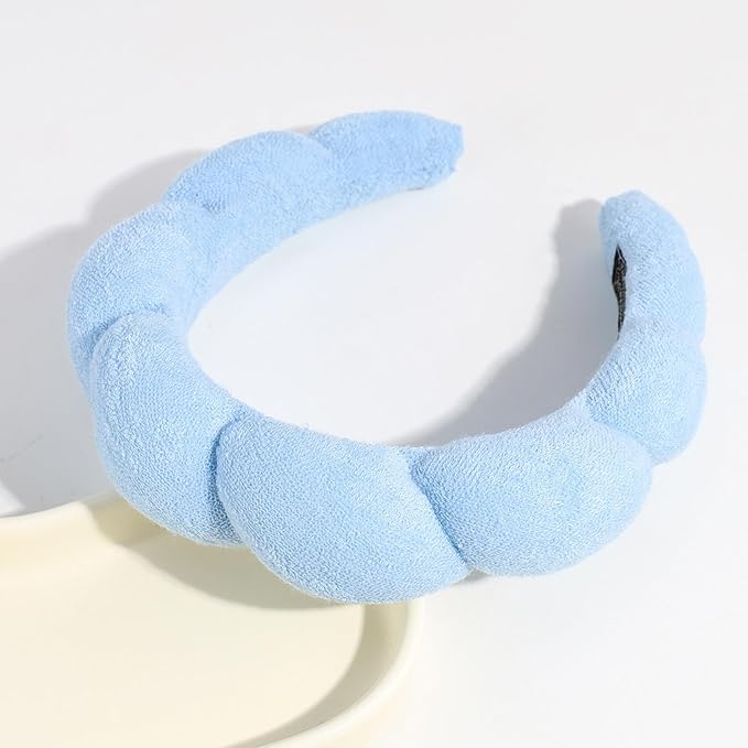 Spa Headbands for Washing Face Soft Puffy Bubble Headbands Wristband for Women - Image 3