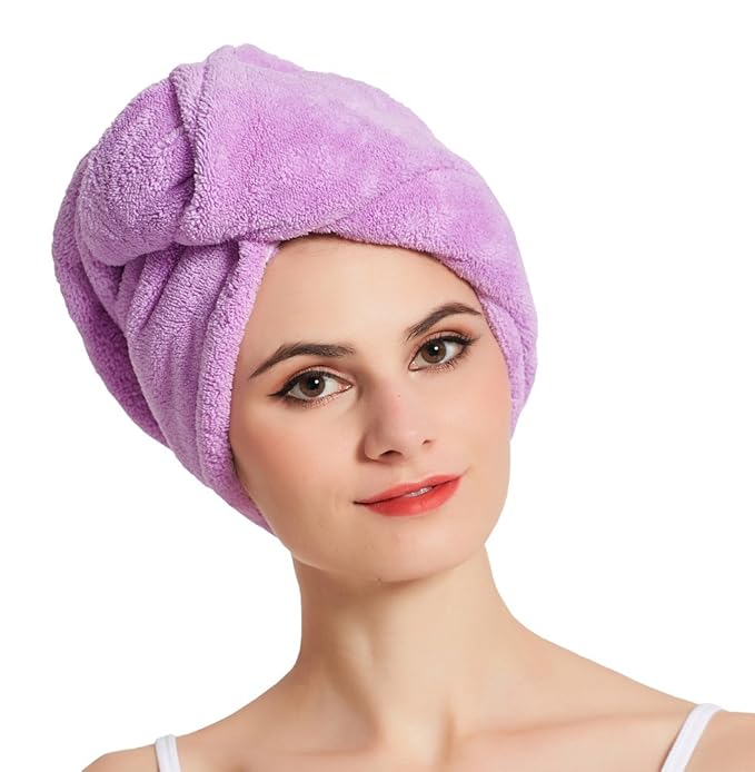 HOPESHINE Women's Soft Shower Hair Towel Twist Hair Turban Wrap Drying Cap - Image 3
