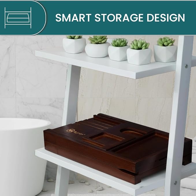 Bathtub Tray and Bath Pillows for Tub – Expandable Bamboo Bathtub Caddy - Image 8