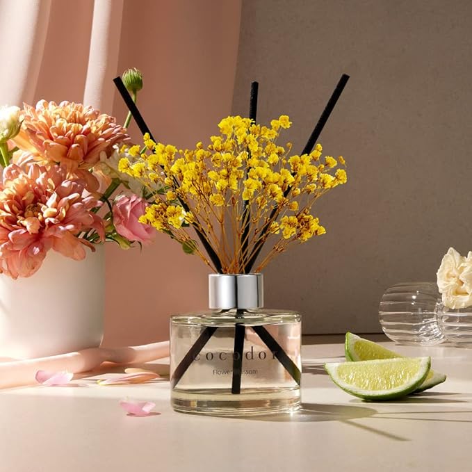 COCODOR Reed Diffuser Set with Preserved Baby's Breath with Sticks/April Breeze - Image 6