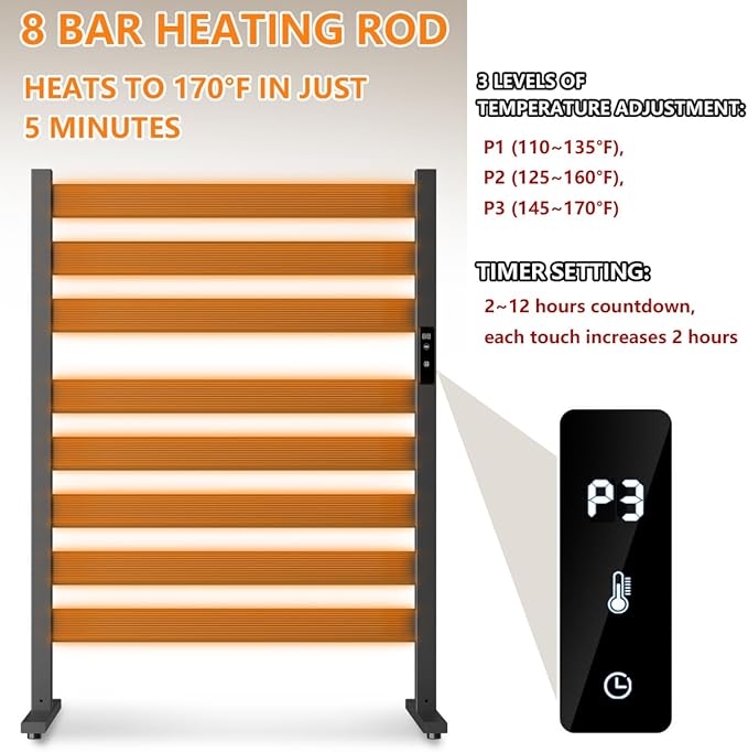Verida Towel Warmer for Bathroom, Heated Towel Rack, Upgraded Extra-Wide - Image 4