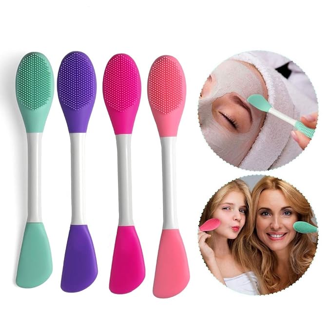 Silicone Brushes, Double-Ended Silicone Face Mask Brush, Facial Cleansing Brush - Image 4