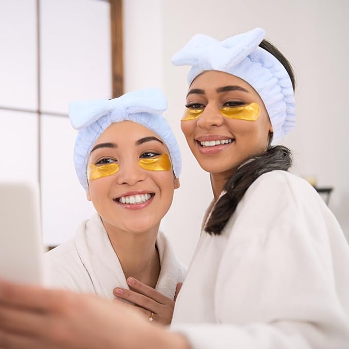 Semato 8 Pcs Blue Spa Headband Bachelorette Party Favor Set Skincare Headbands - Image 5