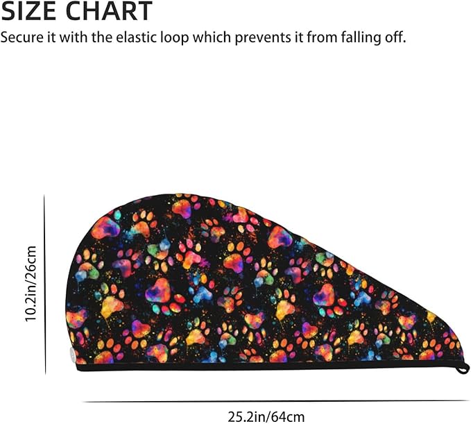 Paw Hair Towel Wrap, Absorbent Hair Drying Towel, Microfiber Hair Drying Cap - Image 3