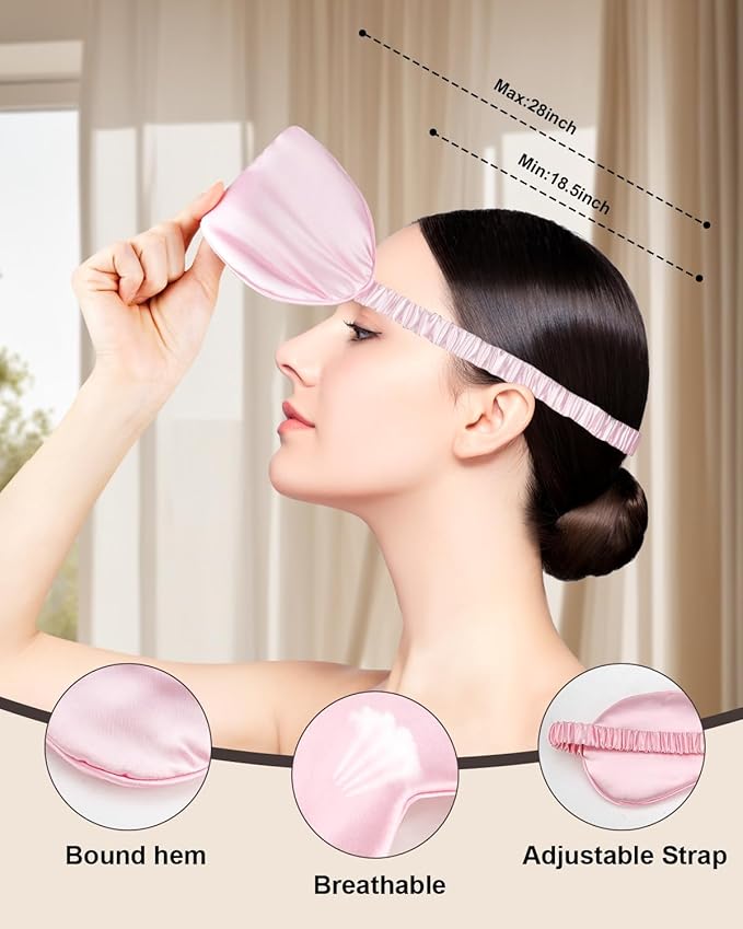 2Pack Silk Sleep Mask, IEKEODI Eye Mask - Image 3