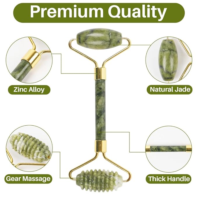 shenghang Emerald Facial Roller Massager Anti-Wrinkle and Relieve Edema Facial - Image 4