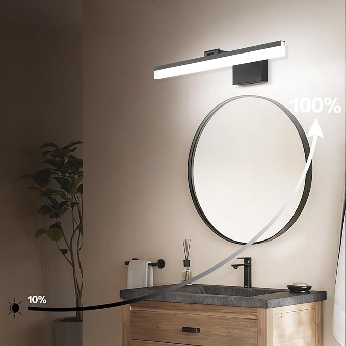 SOLFART 23.6 inch Black Bathroom Light Fixture 5 Color Temperature Dimmable LED - Image 6
