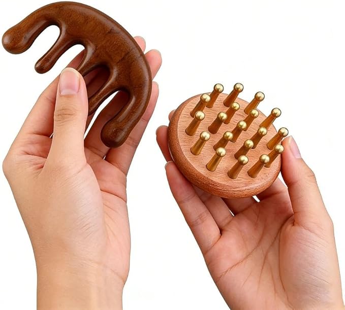 Scalp Massager for Hair Growth, Two-Piece Set-Manual Head Scrubber by lycss