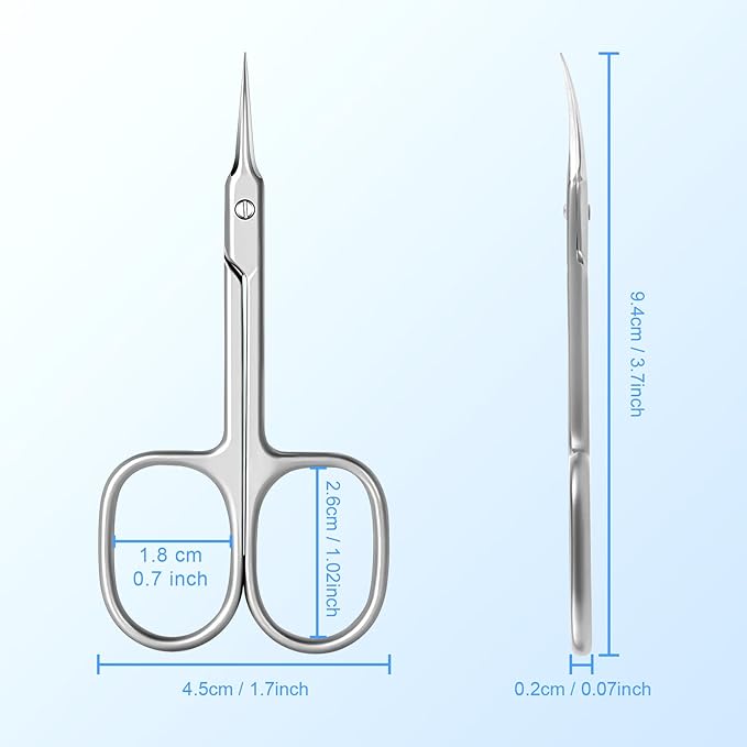 Lermende Cuticle Scissors with Curved Sharp Tip, Portable Small Scissors - Image 7