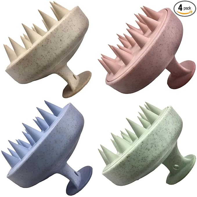 INVODA 4PCS Scalp Massage Brushes Ultra-Soft Silicone Shampoo Brushes by INVODA