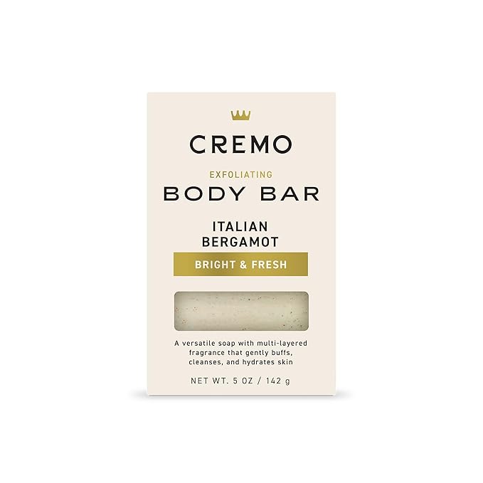Cremo Exfoliating Body Bar for Men, Italian Bergamot Scent, Cleanses and by CremoCompany